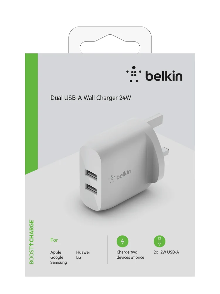 Belkin Boost Dual USB-A Wall Charger 24W - Image 5